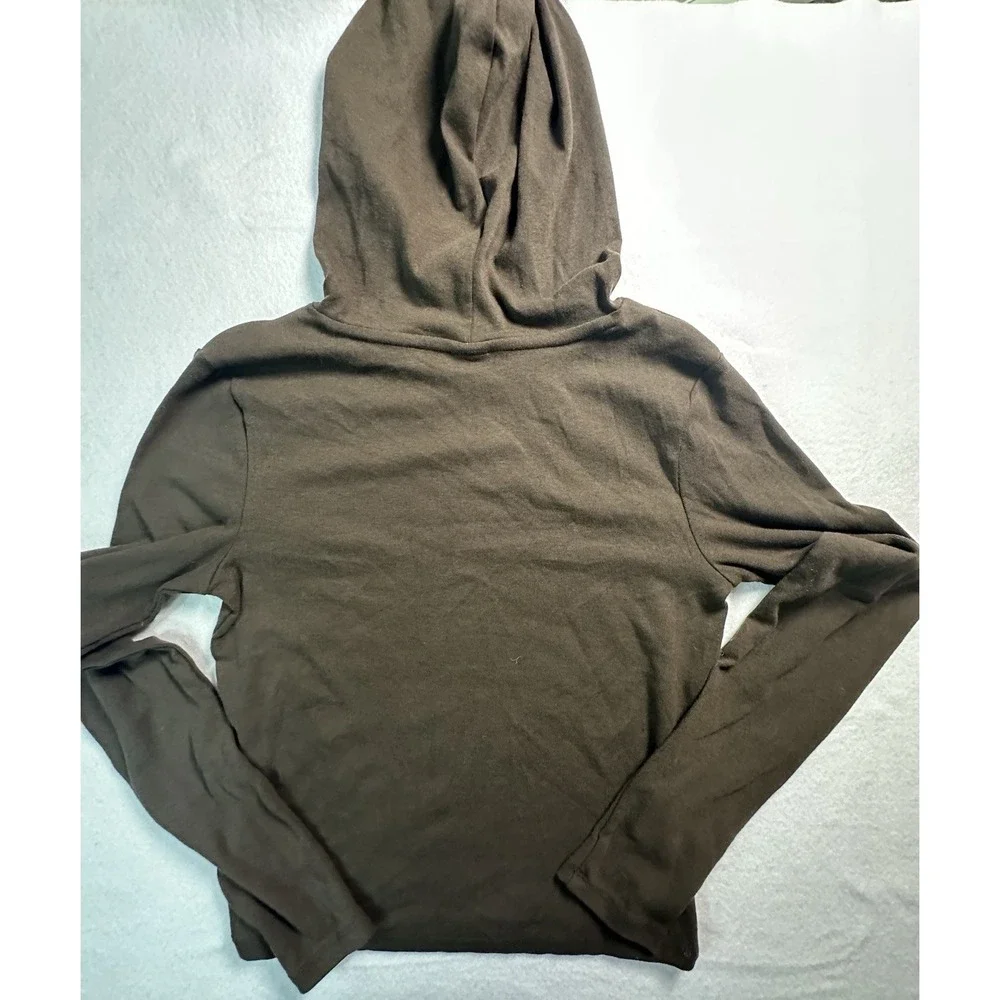 Wild Fable Medium Brown Long Sleeve with Hoodie Shirt NWT - Picture 5 of 5